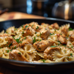 Garlic Butter Chicken Bowtie Pasta with Herbal Whimsy