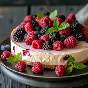 Creamy No-Bake Cheesecake with Berries is Delicious!