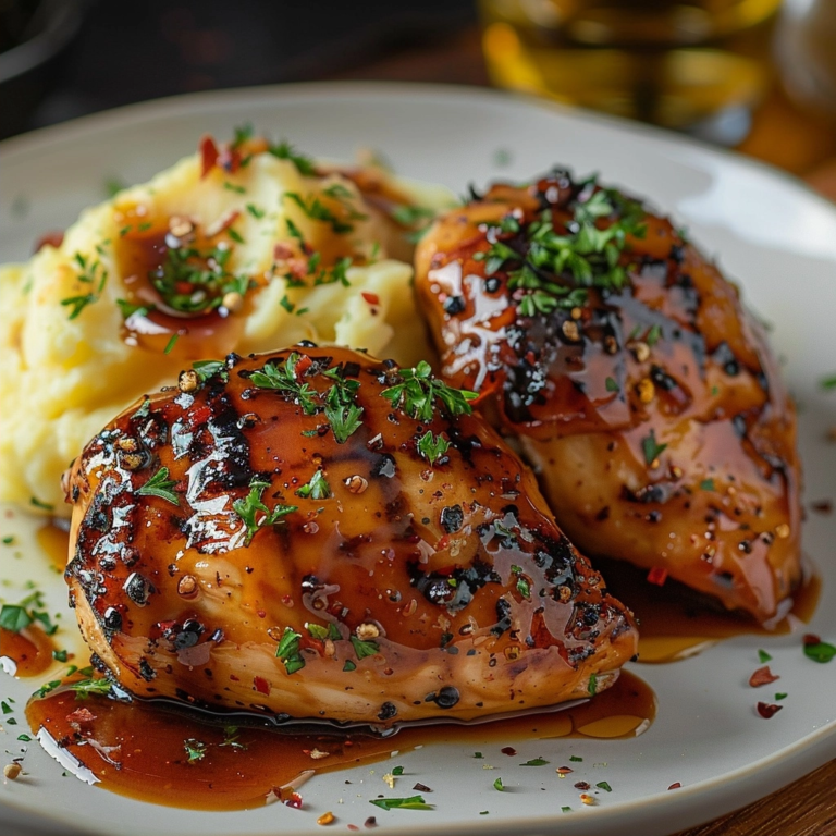 Honey Glazed Chicken with Mashed Potatoes is Delicious