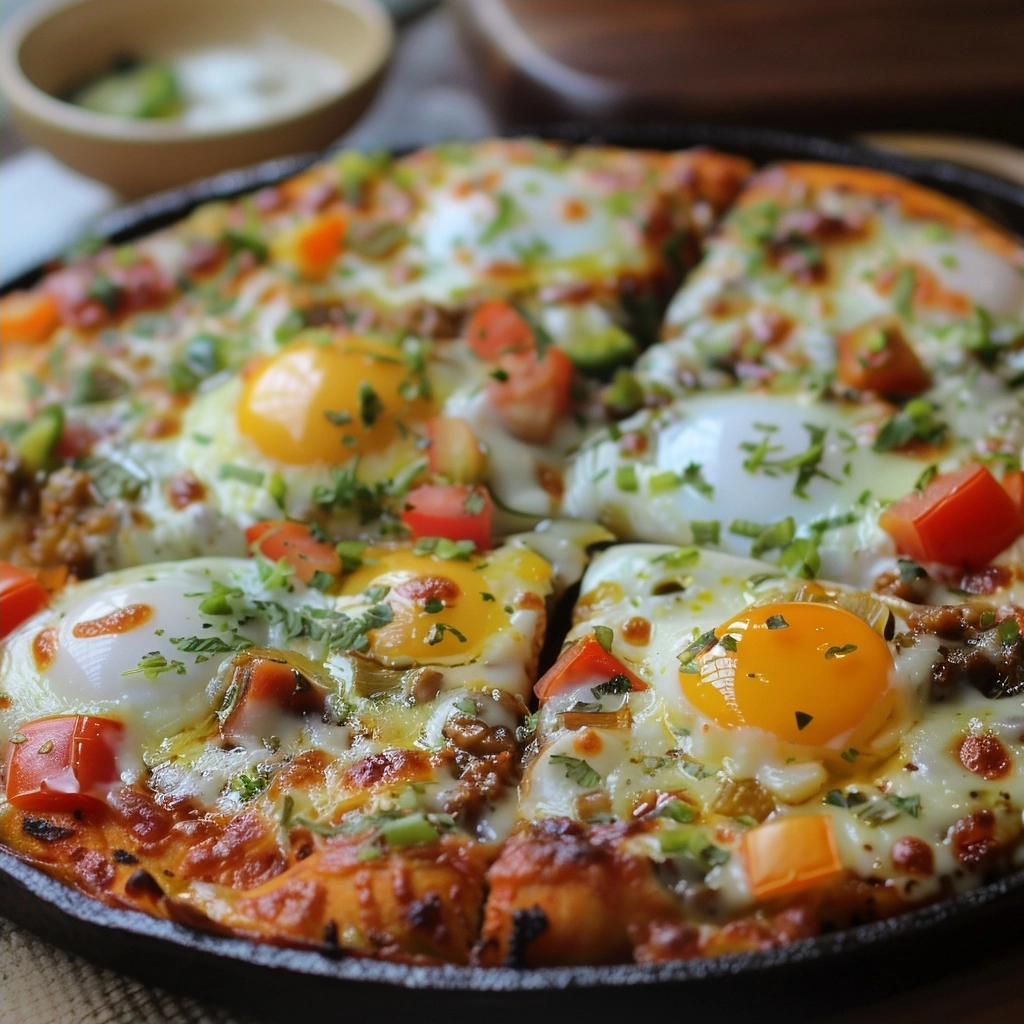 Sizzling Breakfast Pizza: A Morning Delight Loaded with Flavor!