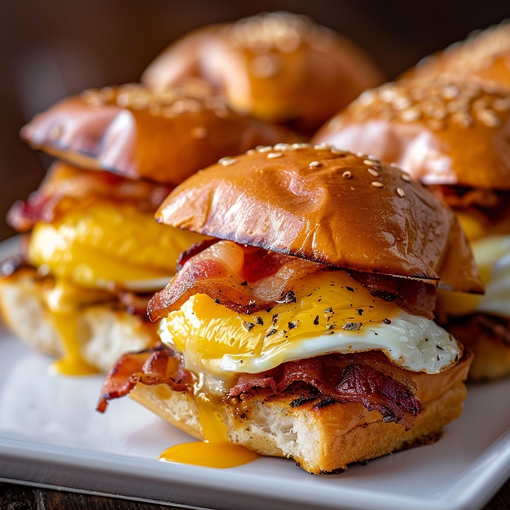 Savory Breakfast Sliders: Bacon, Egg & Cheese Delights!